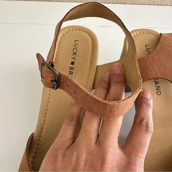 Lucky Brand Women's Haidlee Strappy Block Heel Sandals Latte Tan Color sz 9.5M - Picture 7 of 16